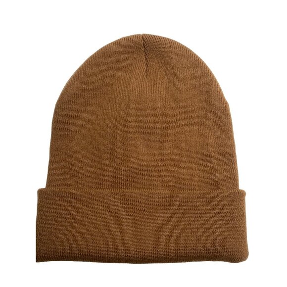 Yea.Nice Legend Knit Mocha Brown Tan Folded Beanie - Picture 2 of 3